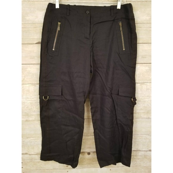 Areli Collection Women's Cropped Linen Pants Sz 10 - Picture 1 of 2